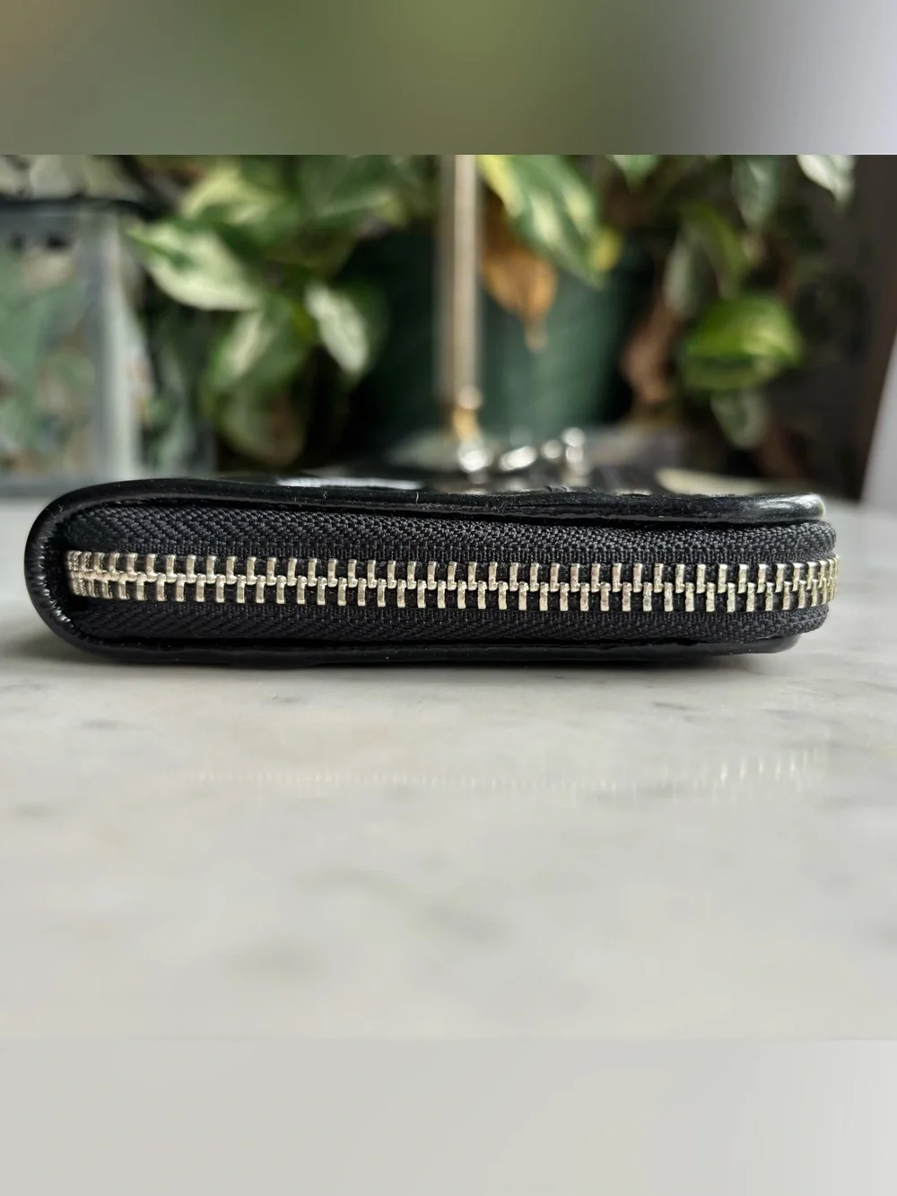 Coach Black Poppy Patent Leather Wristlet/Wallet